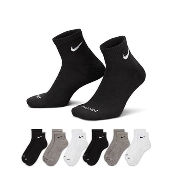 Men's Nike 6-Pack Everyday Plus Cushion Ankle Training Socks, Size: 6-8, Gray Team
