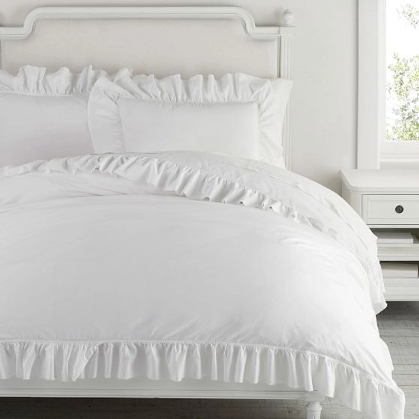 Washed Cotton Ruffle Organic Duvet Cover