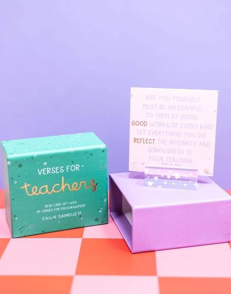 Verses For Teachers – Bible Verse Card Set with Display Stand