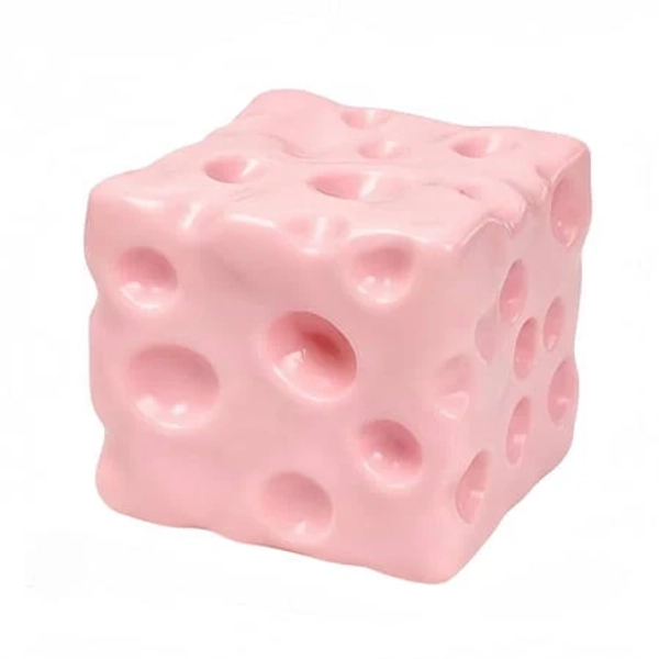 New Clear Cheese Squishy Jumbo - Block Cube Pink Slow Rise Squishy, Giant Rebound Shapeable Squeeze Ball, Sensory Fidget for Adults Stress Relief