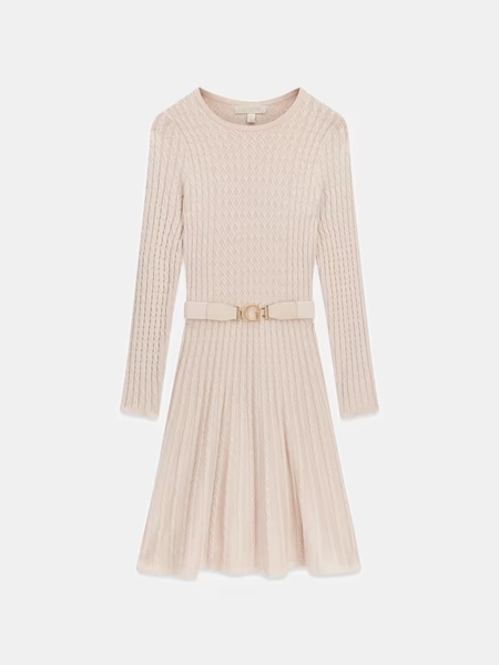 Robe pull en maille torsadée