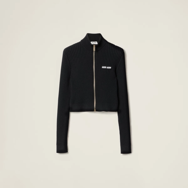 Wool knit cardigan