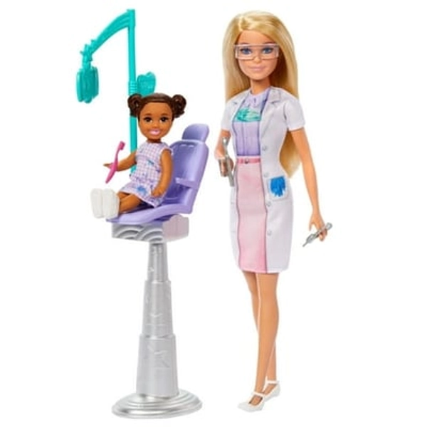 Mattel Barbie Dentist Doll with Blonde Fashion Doll  1 Kid Doll  Medical Doctor Furniture & Accessories