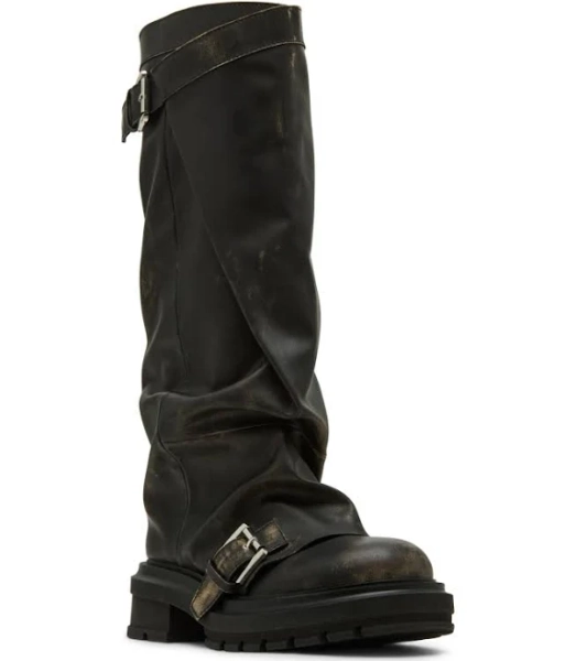 Madden Girl Women's Restore Knee-High Slouchy Lug-Sole Moto Boots