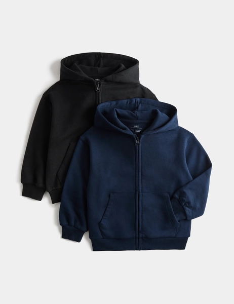 2 Pack Cotton Rich Hoodies (2-8 Yrs)