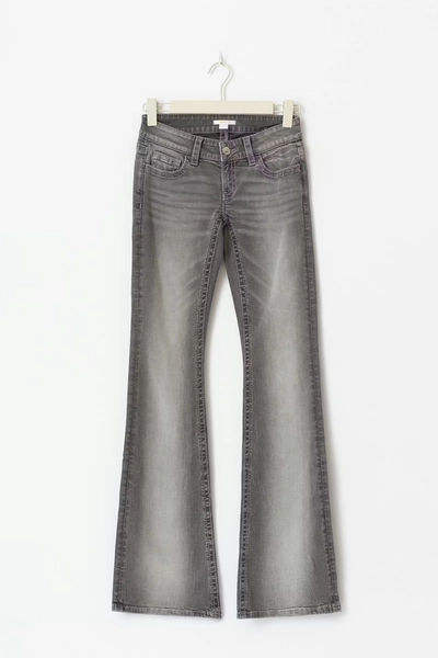 Decorated low flare jeans