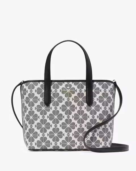 Black Multi Spade Flower Small Tote