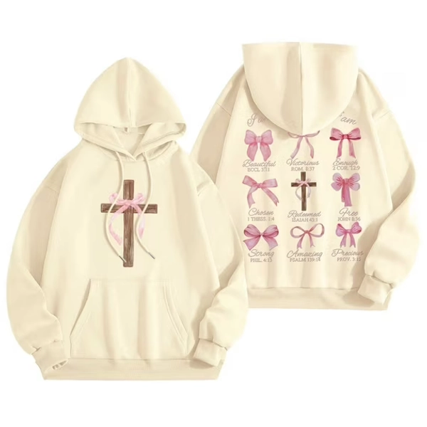 Shadoumai Pink Bow Hoodie Women Hoodies Casual Baggy Preppy Print Graphic Hoodie Oversized Hooded Long Sleeve Preppy Sweatshirts