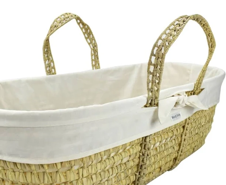Modern Baby Moses Basket with Bedding Set Ivory organic cotton / 100% Organic Cotton Futon