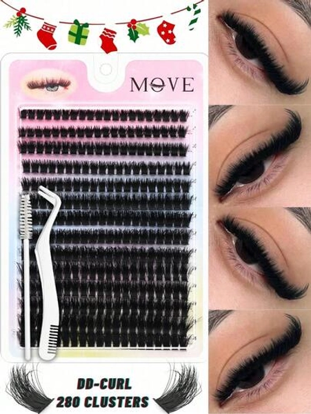 560PCS 60D/80D Curl Natural Lash Clusters – Wispy Individual Cluster Eyelash Extensions, 0.31inch-0.63inch Mixed Length Faux Mink False Lashes, Fluffy & Lightweight DIY Eyelashes, Perfect For Daily Wear, Party, Wedding, Christmas, Valentine's, Halloween, Thanksgiving & Birthday Gifts, Beginner-Friendly & Quick 3s Application
