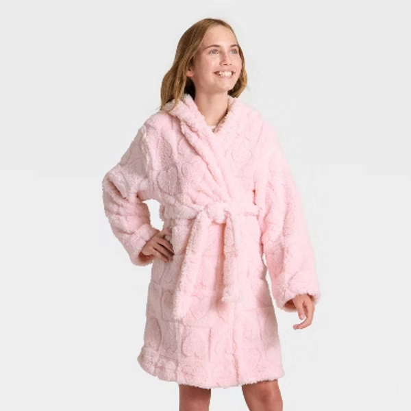 Girls' Hearts Robe - Cat & Jack™ Pink M