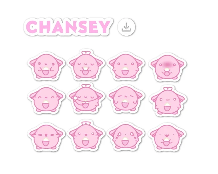 12 Chansey Stickers
