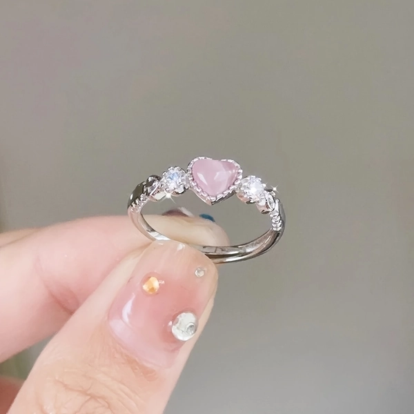 A Stylish Pink Heart Ring for Teenager, Featuring a Unique Design And an Adjustable Open Band, Perfect for Young And a Sweet Gift for Friends Or Couples., For Teenager, For Teenager