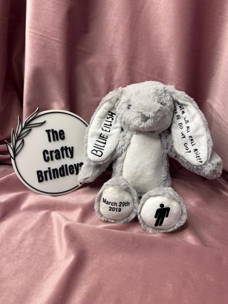 Billie Inspired Wwafawdwg Personalised Tour Bunny (NEW STYLE)