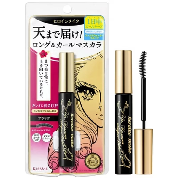 Kiss Me Heroine Makeup Long Up Mascara Super Waterproof, #01 Black, 0.2 oz