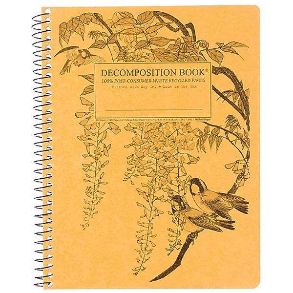 Decomposition Leafy Perch 1-Subject Notebooks, College Ruled, 80 Sheets, Yellow (16998)