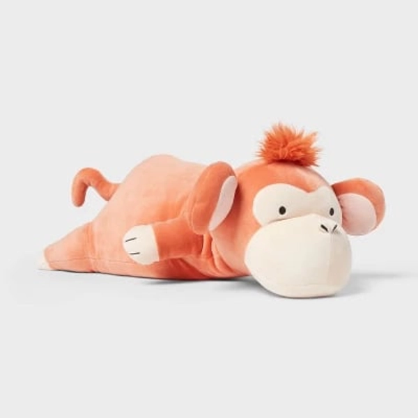 Monkey Weighted Plush Kids' Throw Pillow Orange - Pillowfort™