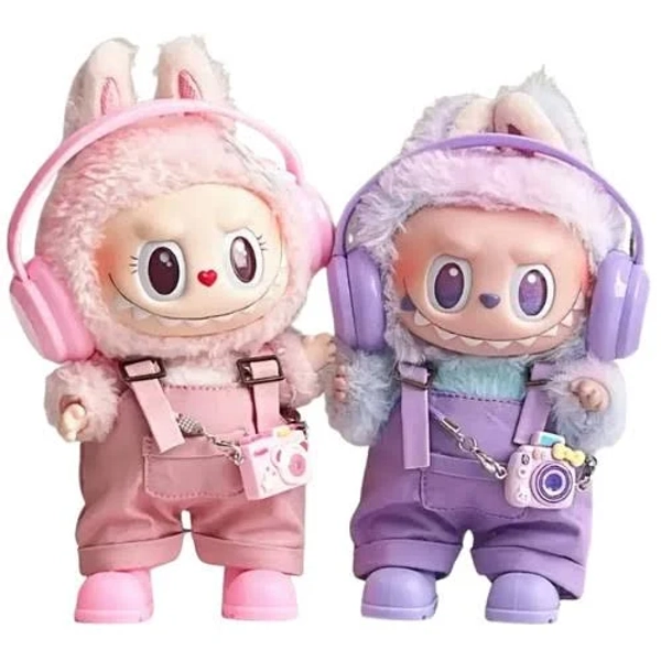 Labubu The Monsters Exciting Macaron Plush Dolls Toy Figures Keychain