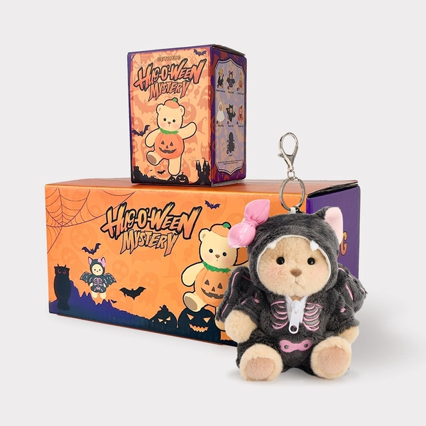 Getahug Halloween Series Synthetic Mini Bear Blind Box - Limited Edition 5.9in Cartoon Kawaii Stuffed Animal Single Box, Plush Pendant Keychain, Bag Charm, Unique Mini Gift for Kids