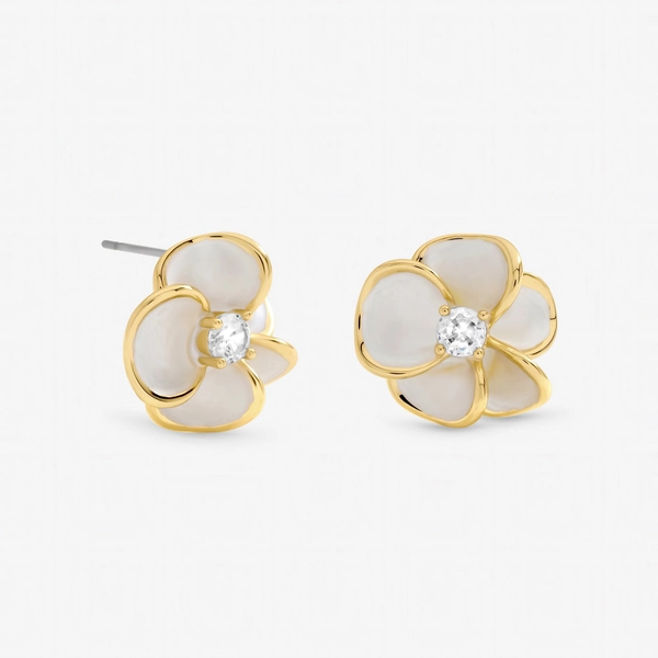 Jon Richard Gold Plated and Enamel Floral Stud Earrings