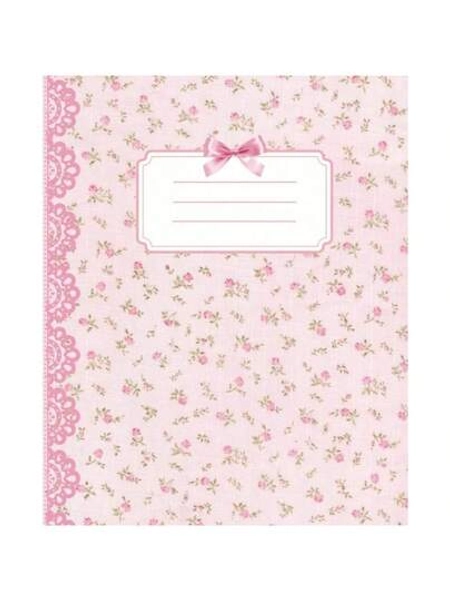 Coquette Composition Notebook College Ruled Vintage Pink Floral Print Aesthetic Journal Diary: School Supplies Girls, Teens, Women Pages. 5x 9.25