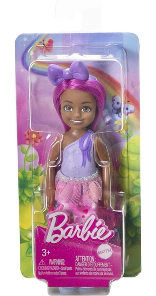 Royal Chelsea Barbie Doll with Pink Hair, Colorful Printed Skirt