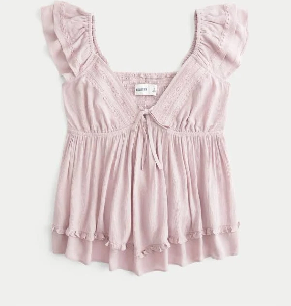 Hollister Women's Handkerchief Hem Babydoll Top