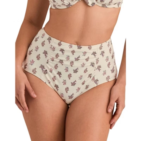 Adore Me Women's Shelbie High Waisted Swimwear Floral Bottom M / Botanical Stamp C01 Beige.