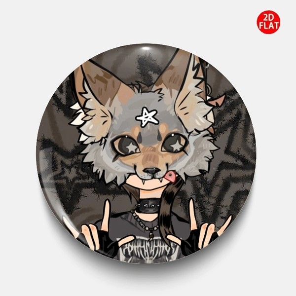 2D Flat, (2D FLAT) Wearing Wolf Mask 2026 Latest Cartoon Anime Pin/Broch/Badge, Suitable for Clothing, Hats, Backpacks and Other Small Accessories- Fashion Accessories for Friends, Classmates, Colleagues- High Cost Effective Gift Ideas, 2D Flat