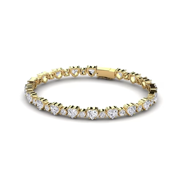Or Jaune 14k Coupe cœur Diamant Bracelet Yeaton