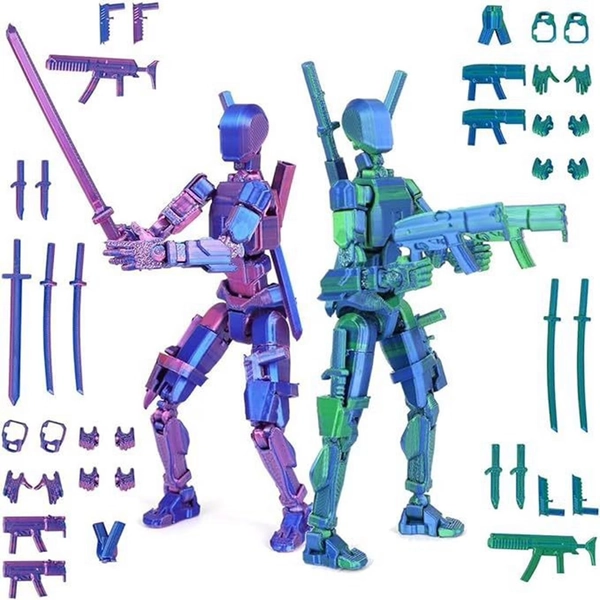 T13 Action Figure Set (Assembly Completed), 3D Printed Multi-Jointed, Titan 13 Action Figures, Multi-Articular Lucky Mobile Robot Nova T-13,Desktop Decorations for Game Lovers Toys