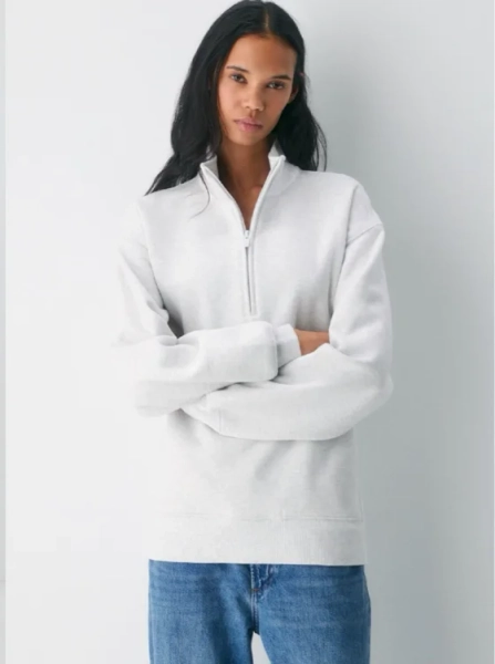 Cozy Sweatfleece Boyfriend 1/2 Zip Sweatshirt