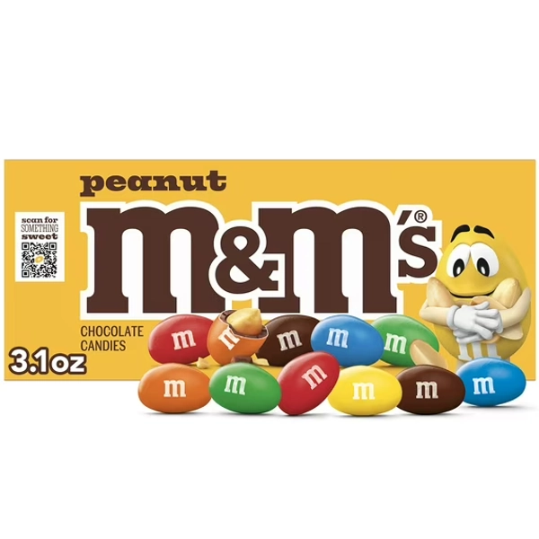 M&M's Peanut Milk Chocolate Candy Theater Box - 3.1 oz Box