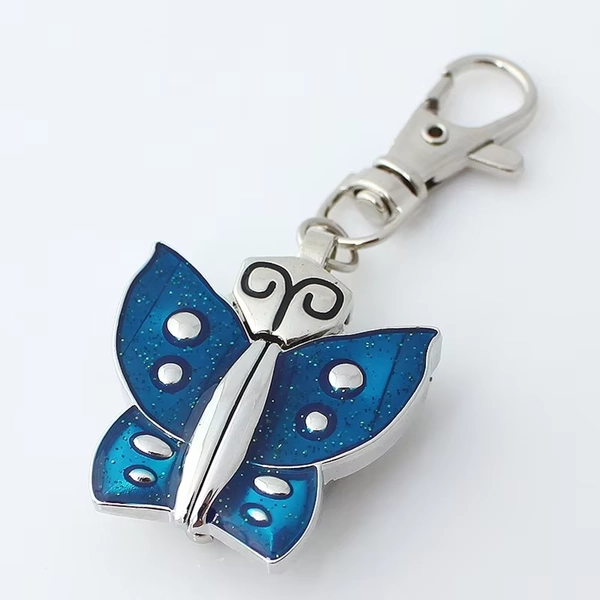 Butterfly Fashion Girl Pocket Pendant Keyring Watch with Chain Key Ring And Gift Bag - Clip-On Watch for Girls - AliExpress 