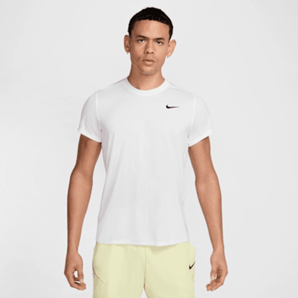 Męska koszulka do tenisa Dri-FIT NikeCourt Victory - Biel/Czerń - Size XS