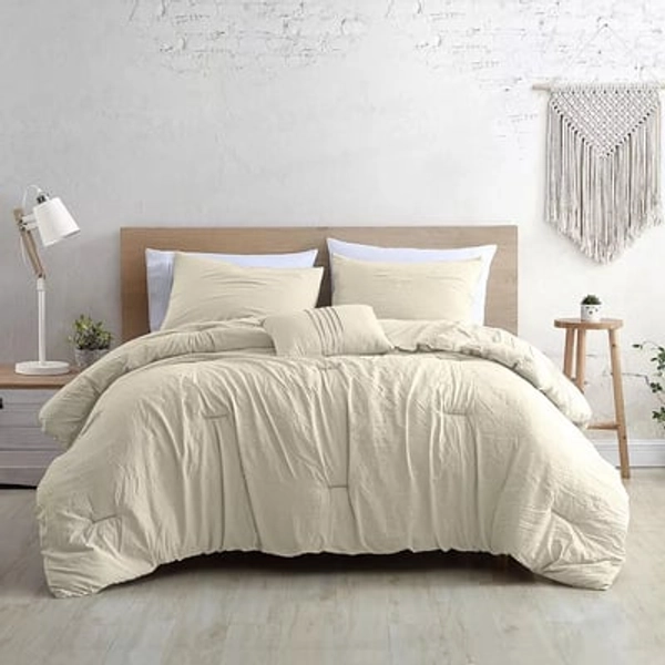 Modern Threads Beck Comforter Set with Coordinating Throw Pillow, Beige