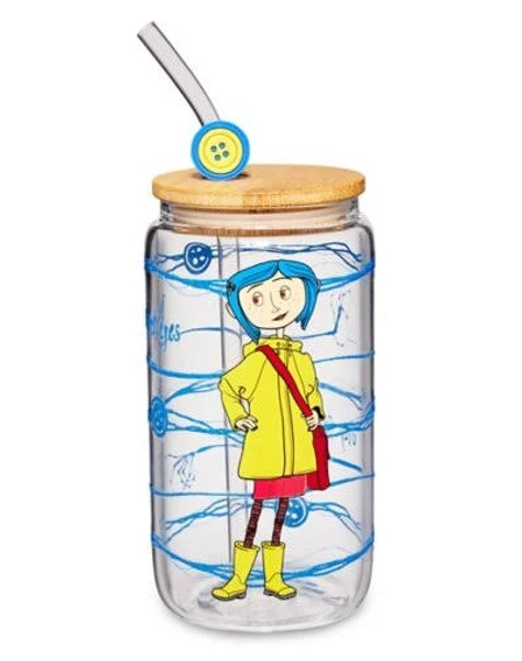 Spencer's Striped Coraline Cup with Straw