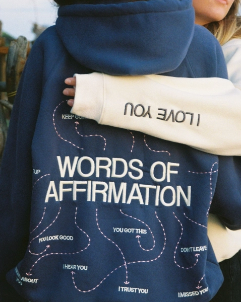dandy words of affirmation hoodie!!