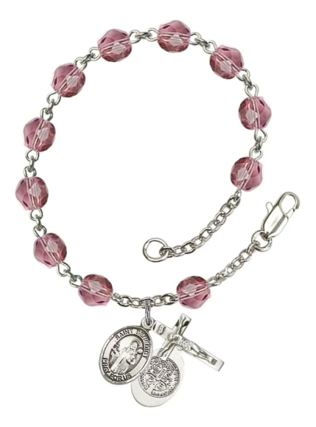 Saint Benedict Rosary Bracelet - Amethyst Beads