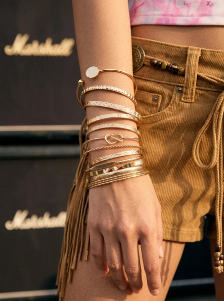 12 PCS TWISTED & TEXTURED BRACELET SET For Daily Casual