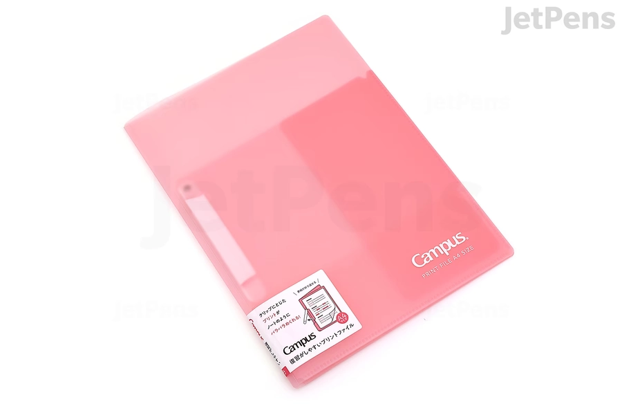 KOKUYO Campus Clip Folder - A4 - Pink