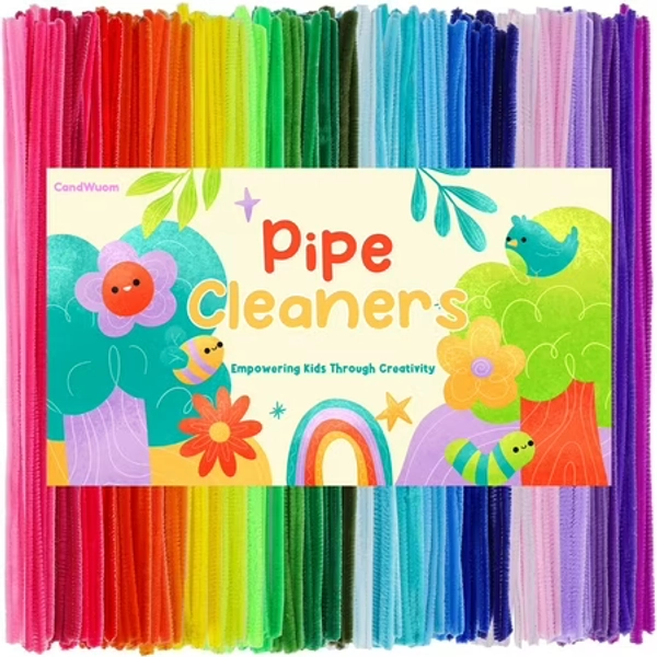 CandWuom 360 Pieces Pipe Cleaners 30 Assorted Colored Chenille Stems for Art and Crafts, Children’s Craft Supplies (6 mm x 12 inch)