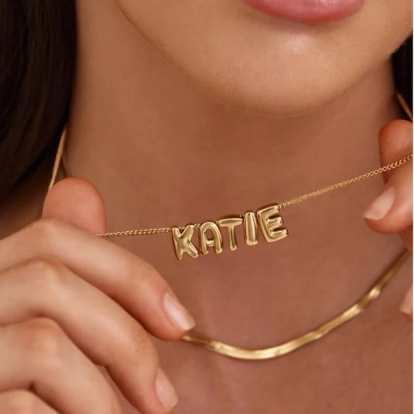 Olivia Jewelry Women's Bubble Custom Name Necklace