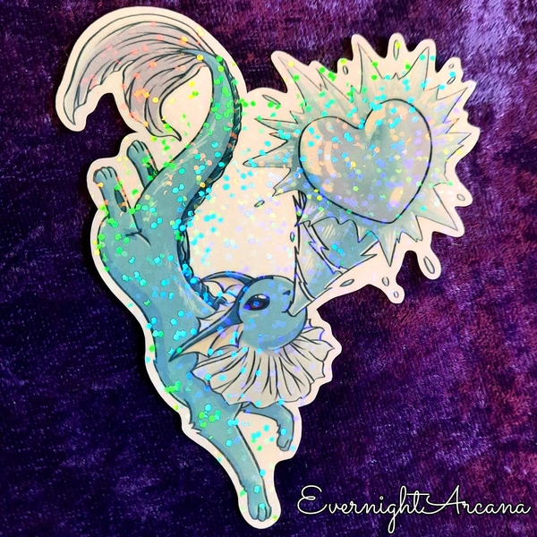 Vaporeon | Eeveelution | 3in and 4in | Vinyl Gloss, Holographic Stickers