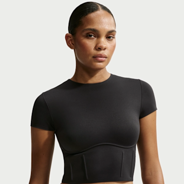 NikeSKIMS Matte Korsett-Crop-Top (Damen) - NSKM Obsidian/NSKM Obsidian - Size XXS