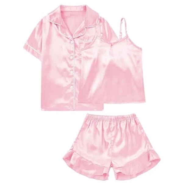 Girls Silk Pajama Set