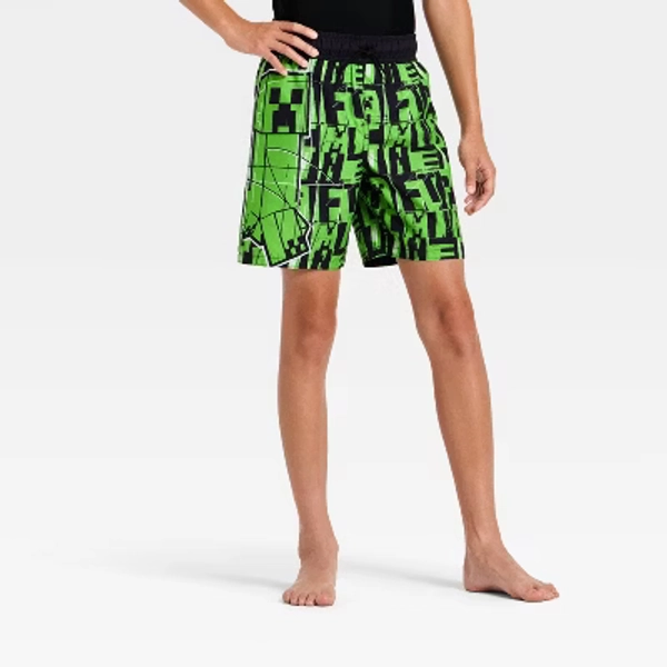 Boys' Minecraft Swim Shorts - Green S