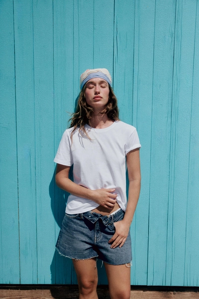RUSTIC COTTON T-SHIRT - White - S