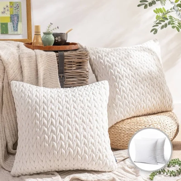 Quilted Braid Collection Reversible Throw Pillow Phantoscope
