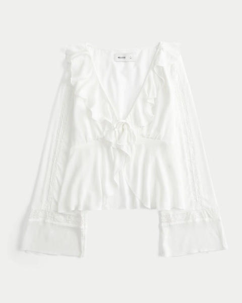 Easy Long-Sleeve Ruffle Babydoll Top